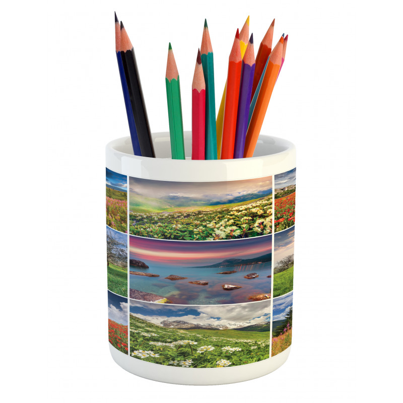 Summer Landscapes Rural Pencil Pen Holder