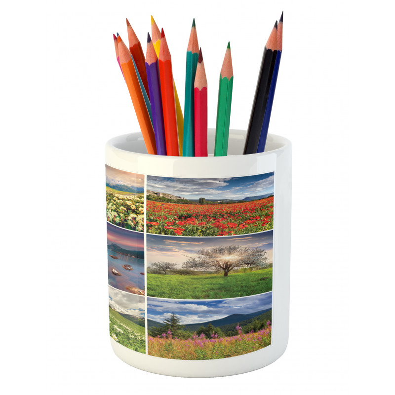 Summer Landscapes Rural Pencil Pen Holder