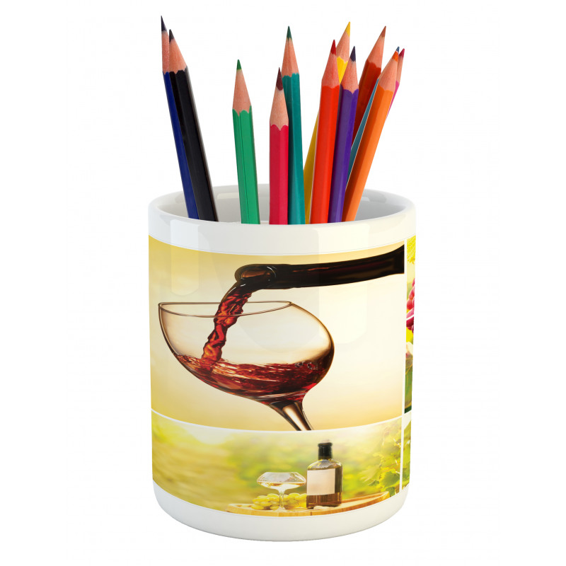 Vineyard Grape Harvest Pencil Pen Holder