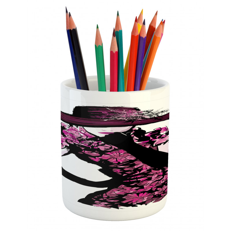 Woman in Floral Dress Pencil Pen Holder