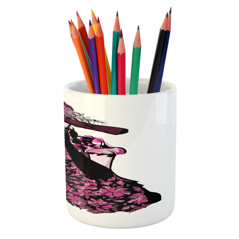 Woman in Floral Dress Pencil Pen Holder