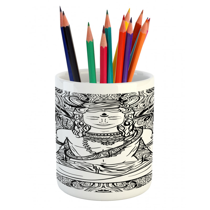 Third Eye Mandala Sketch Pencil Pen Holder