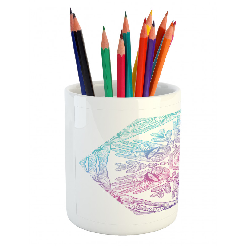 Evil Eye Bohemian Ombre Pencil Pen Holder