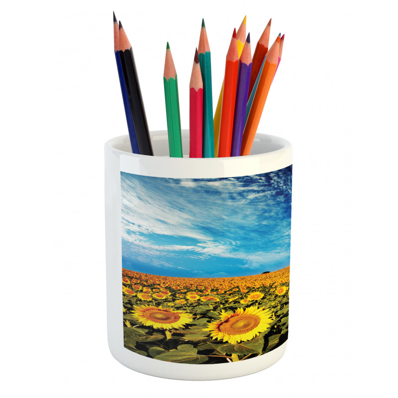 Sunflower Garden Nature Pencil Pen Holder