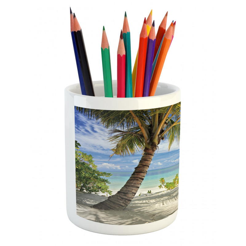 Palm Trees Coastline Pencil Pen Holder