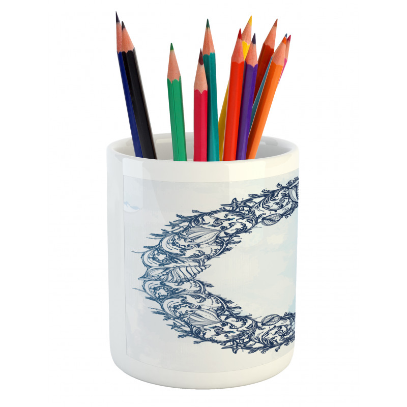 Floral Circle Pencil Pen Holder