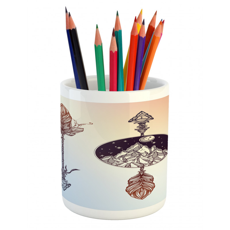 Boho Feather Pencil Pen Holder