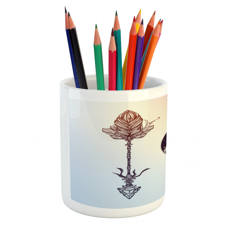 Boho Feather Pencil Pen Holder