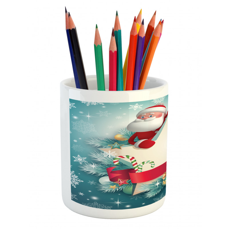 Santa Star Snowflake Pencil Pen Holder