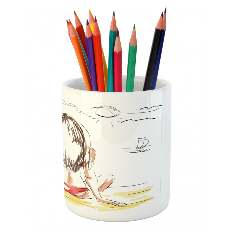 Sketch Beach Summer Pencil Pen Holder