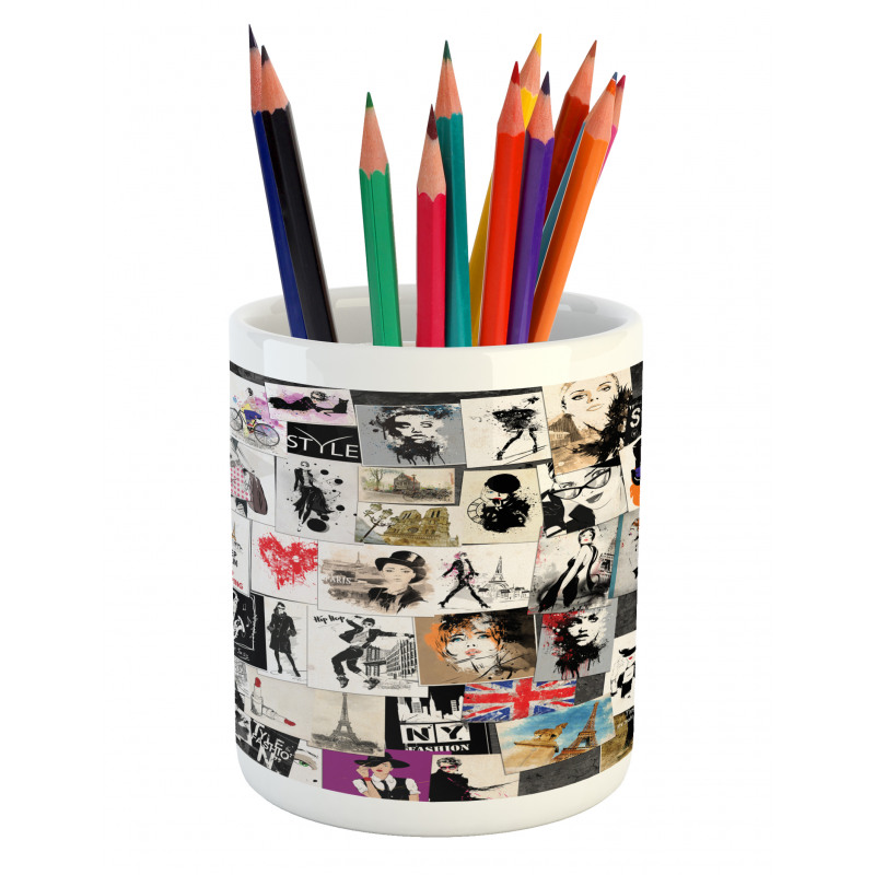 Collage Fashion Modern Pencil Pen Holder