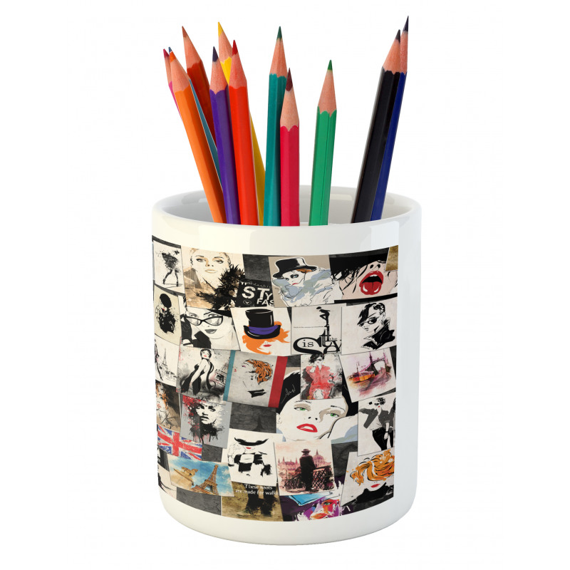 Collage Fashion Modern Pencil Pen Holder