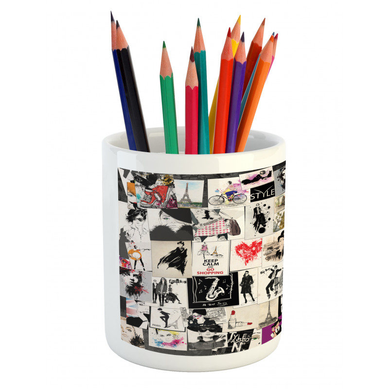 Collage Fashion Modern Pencil Pen Holder