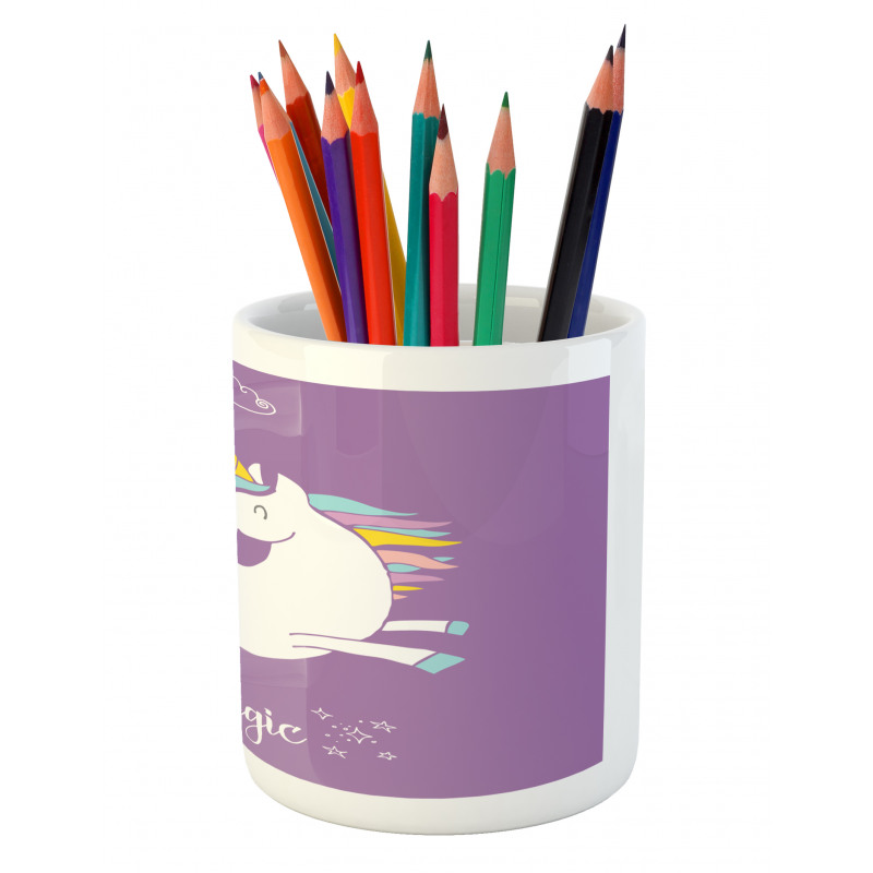 Purple Kids Rainbow Pencil Pen Holder