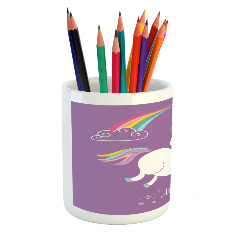 Purple Kids Rainbow Pencil Pen Holder