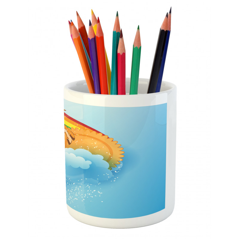 Cartoon Kids Rainbow Pencil Pen Holder