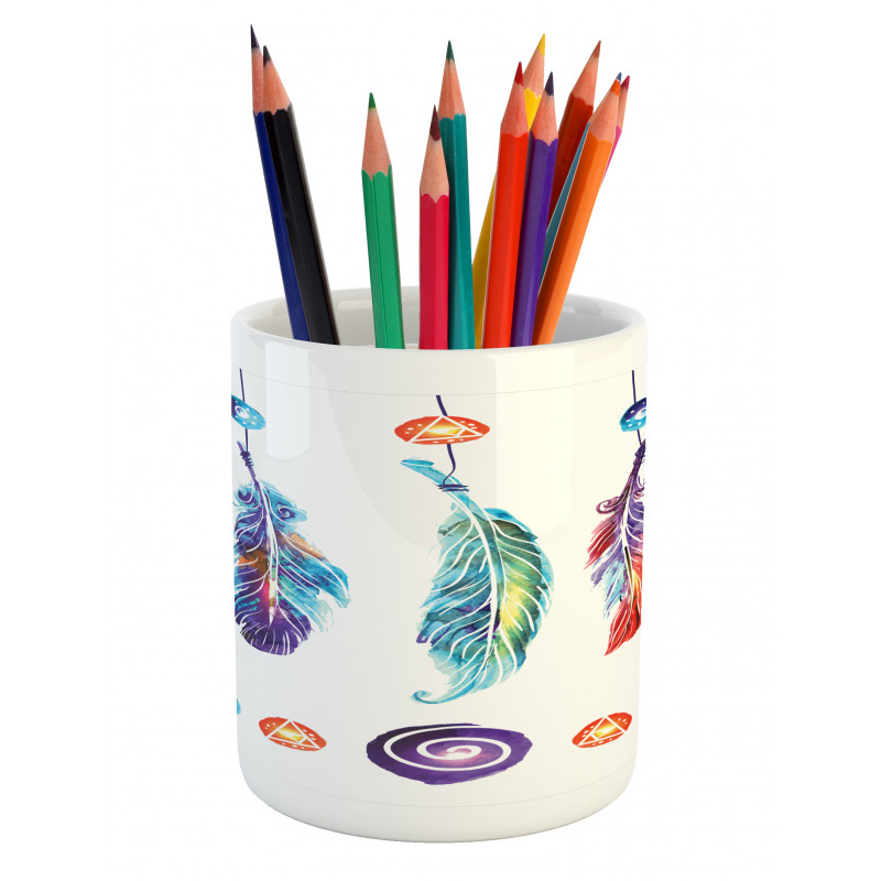 Feather Hippie Pencil Pen Holder