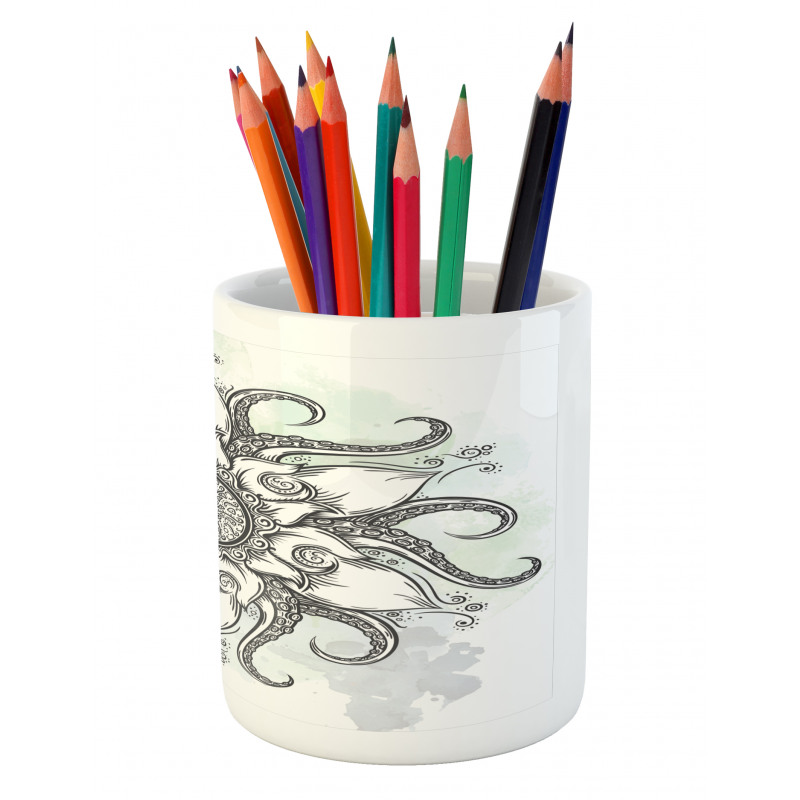 Drawn Mandala Flower Pencil Pen Holder