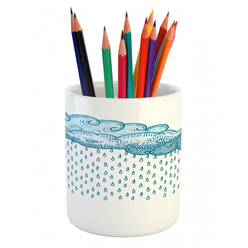 Rain Cloud Sketch Fall Pencil Pen Holder