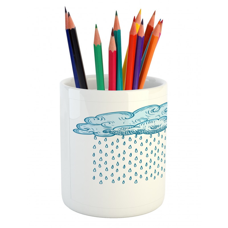 Rain Cloud Sketch Fall Pencil Pen Holder