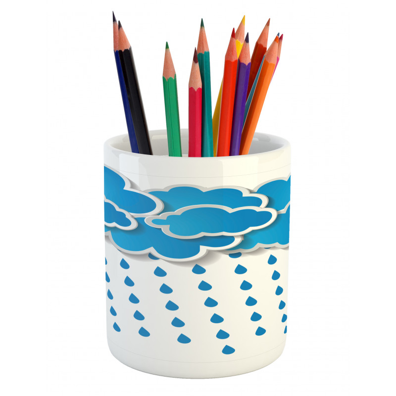 Puffy Clouds Rainy Day Pencil Pen Holder