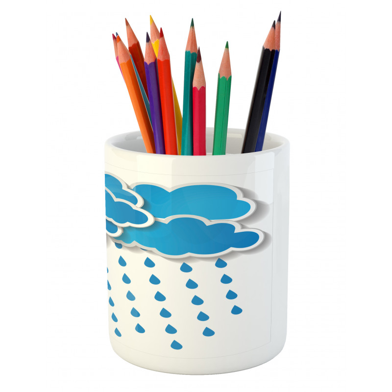 Puffy Clouds Rainy Day Pencil Pen Holder