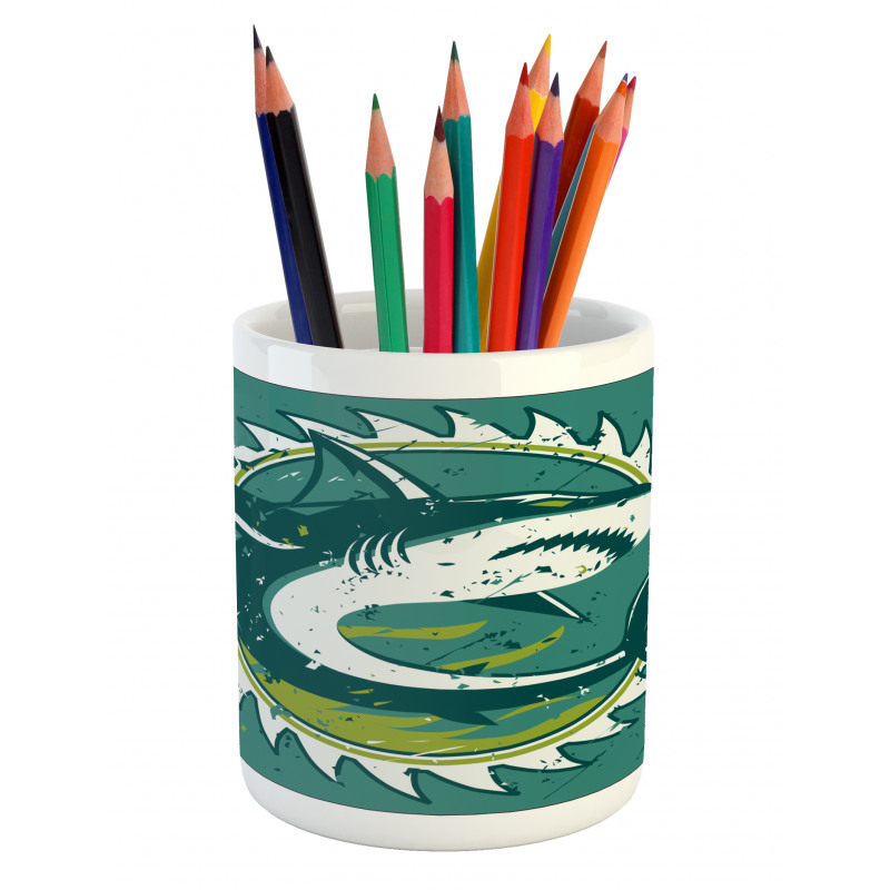 Shark Hunter Marine Art Pencil Pen Holder