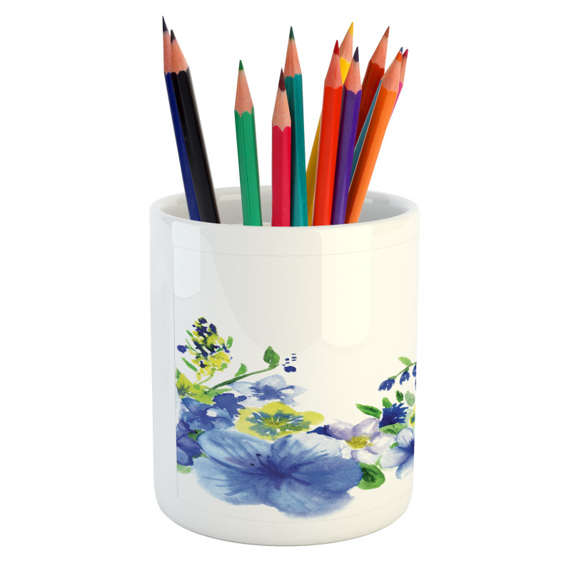 Watercolor Flower Pencil Pen Holder