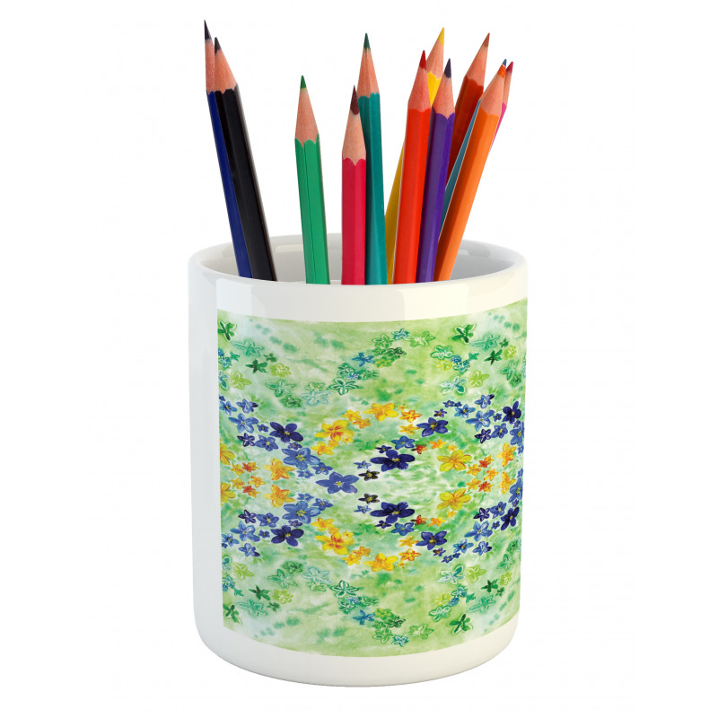 Garden Flowers Pencil Pen Holder