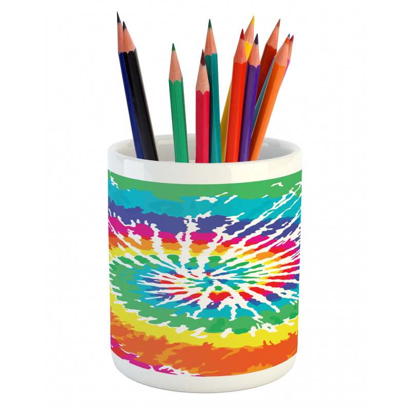 Rainbow Tie Dye Effect Pencil Pen Holder