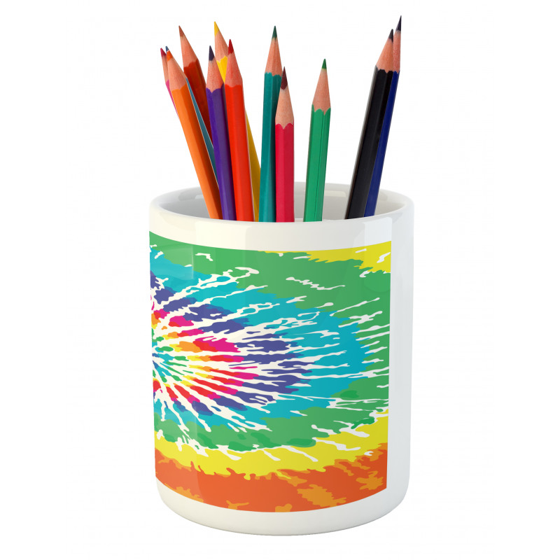 Rainbow Tie Dye Effect Pencil Pen Holder