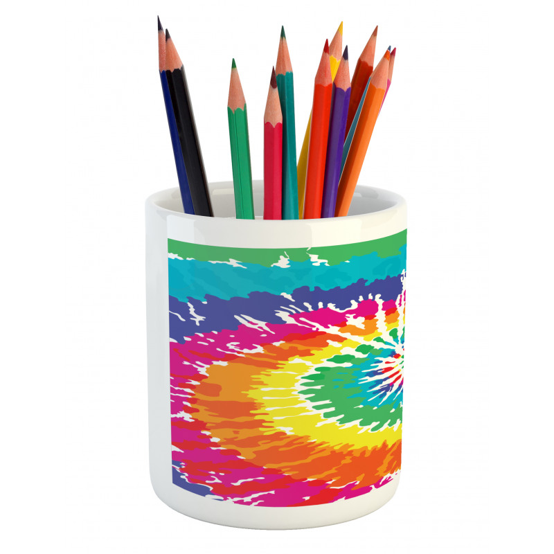 Rainbow Tie Dye Effect Pencil Pen Holder