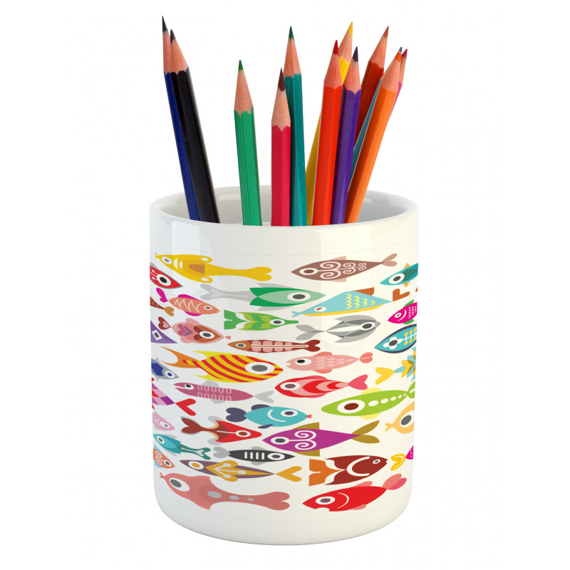 Colorful Aquarium Fishes Pencil Pen Holder