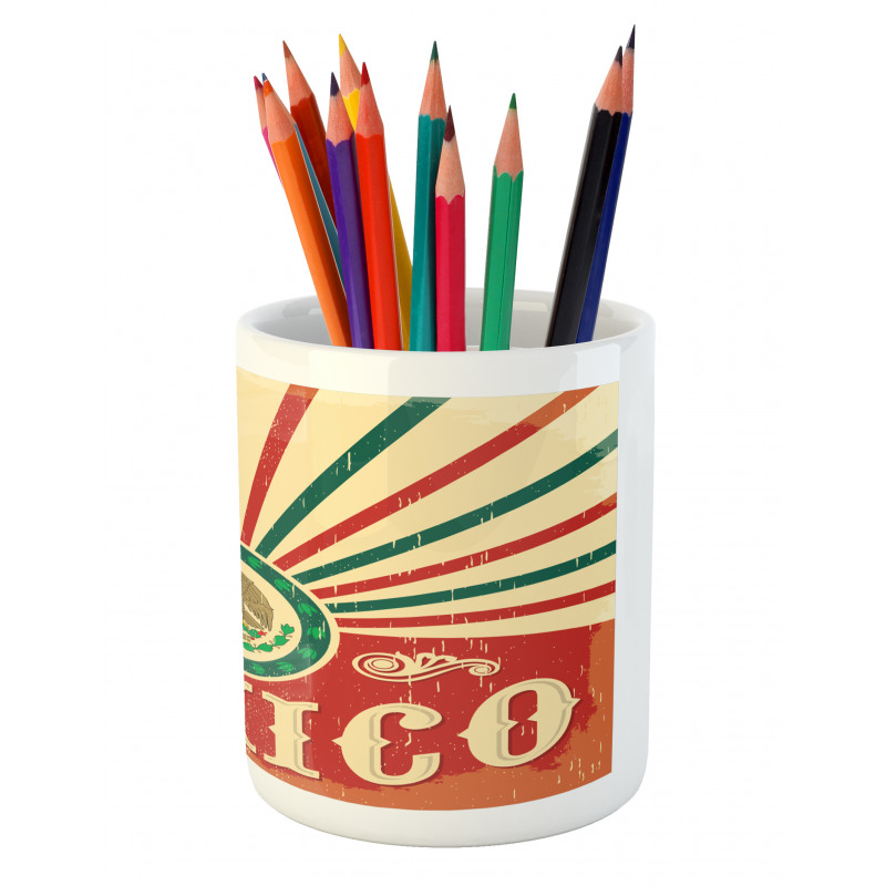 Vintage Poster Effect Pencil Pen Holder