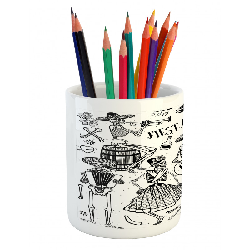 Dancing Skeletons Pencil Pen Holder