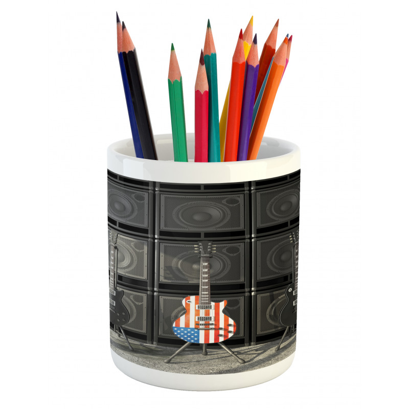 Digital Rock Guitar Pencil Pen Holder