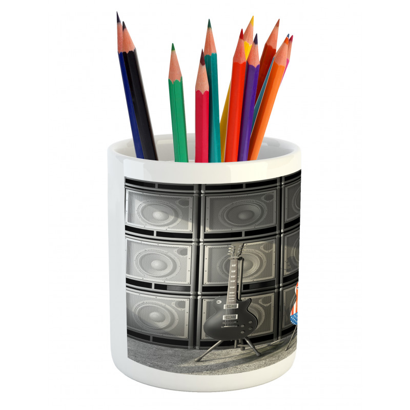 Digital Rock Guitar Pencil Pen Holder