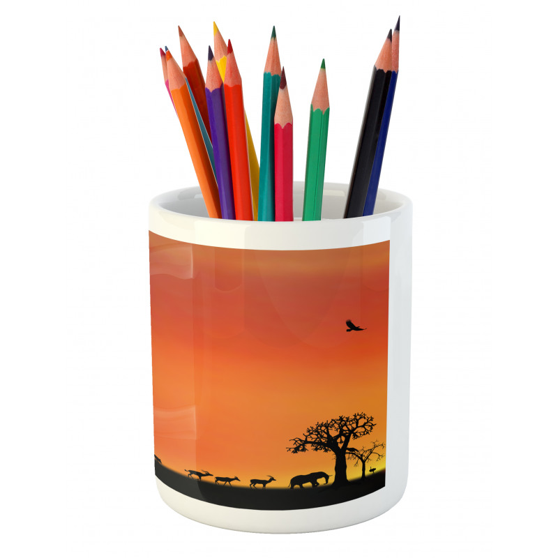 Safari Sunset with Gull Pencil Pen Holder