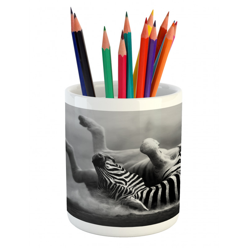 Savage Zebra Striped Pencil Pen Holder