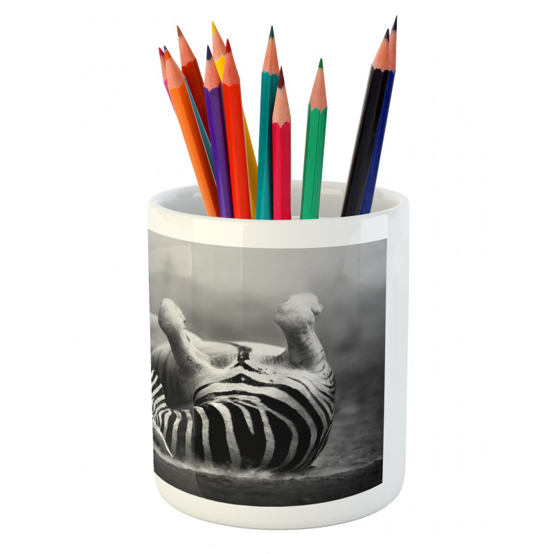 Savage Zebra Striped Pencil Pen Holder