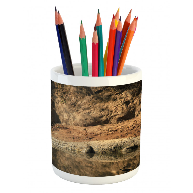 Crocodile Hunt in Wild Pencil Pen Holder