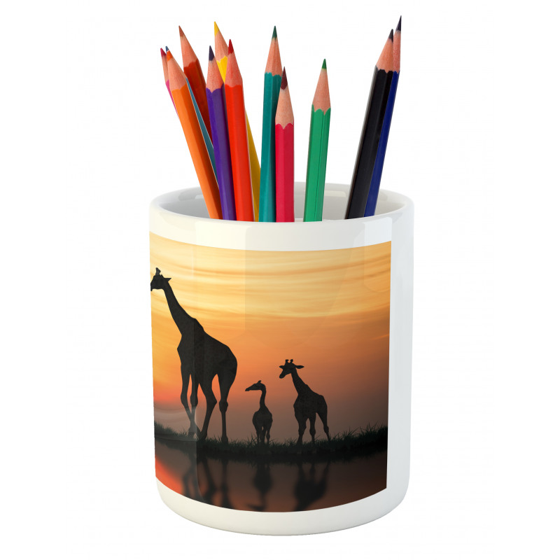 Giraffe in Wild Forest Pencil Pen Holder