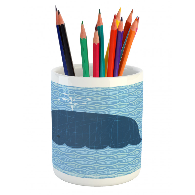 Sea Animal Wavy Patterns Pencil Pen Holder