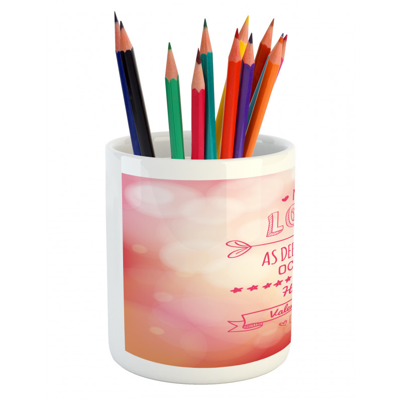 Pink Love Story Pencil Pen Holder