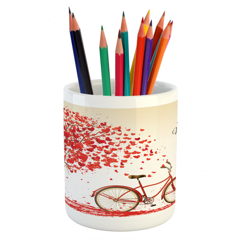 Heart Tree Bike Pencil Pen Holder