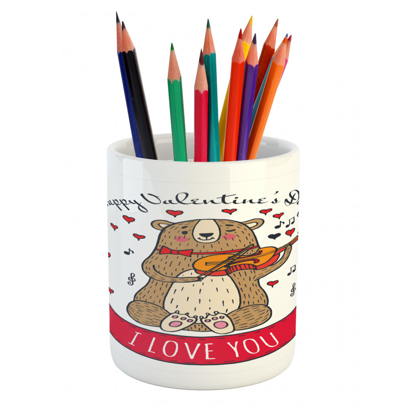 Bear and Violin Pencil Pen Holder