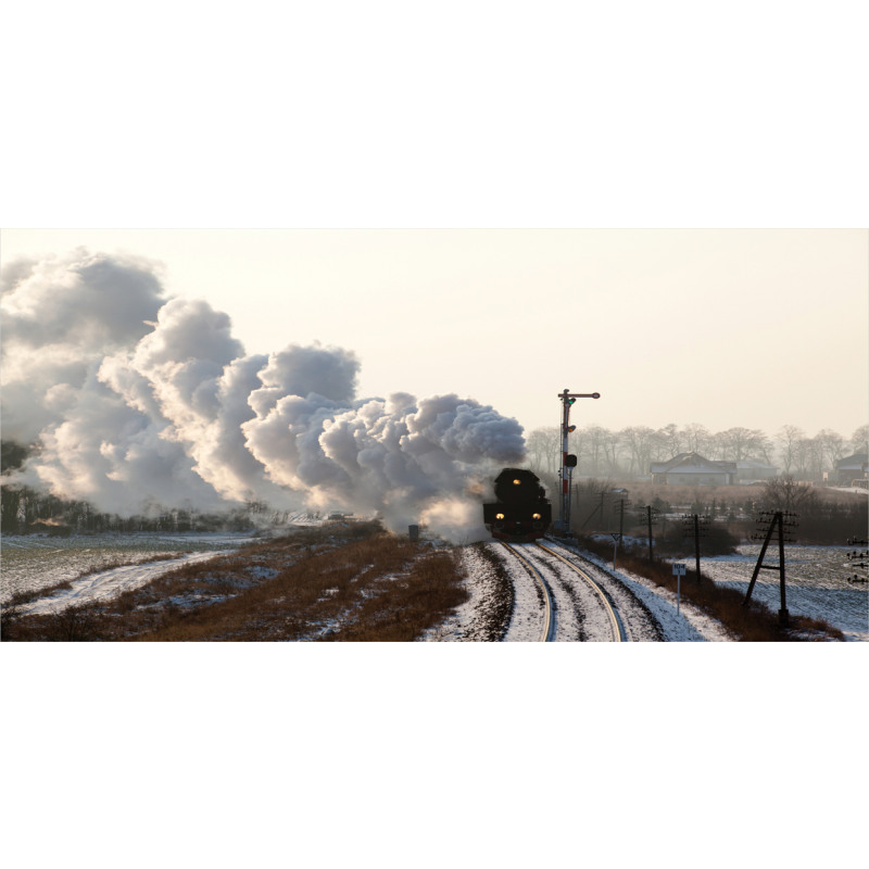 Train Snowy Scene Pencil Pen Holder