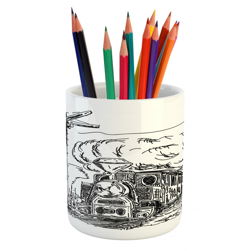 Railroad Drawing Pencil Pen Holder