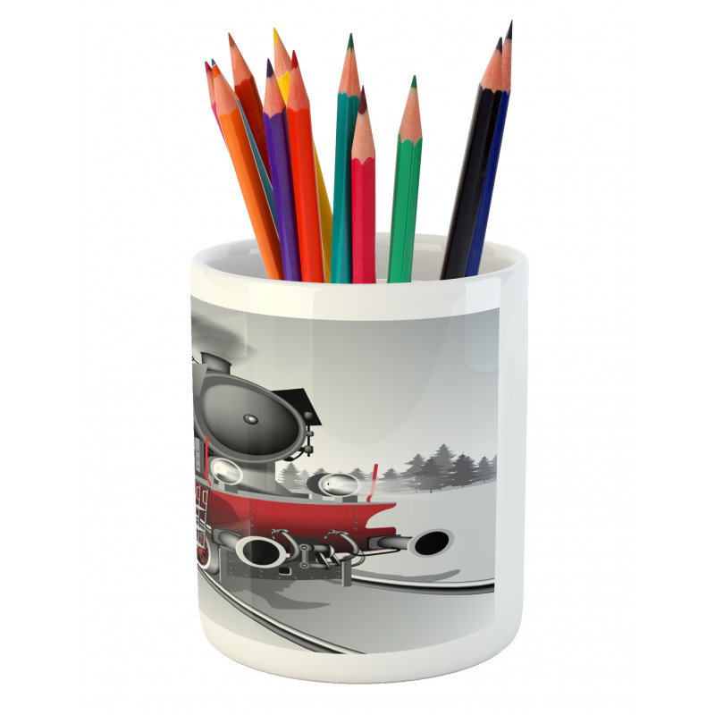 Railway Train Art Pencil Pen Holder