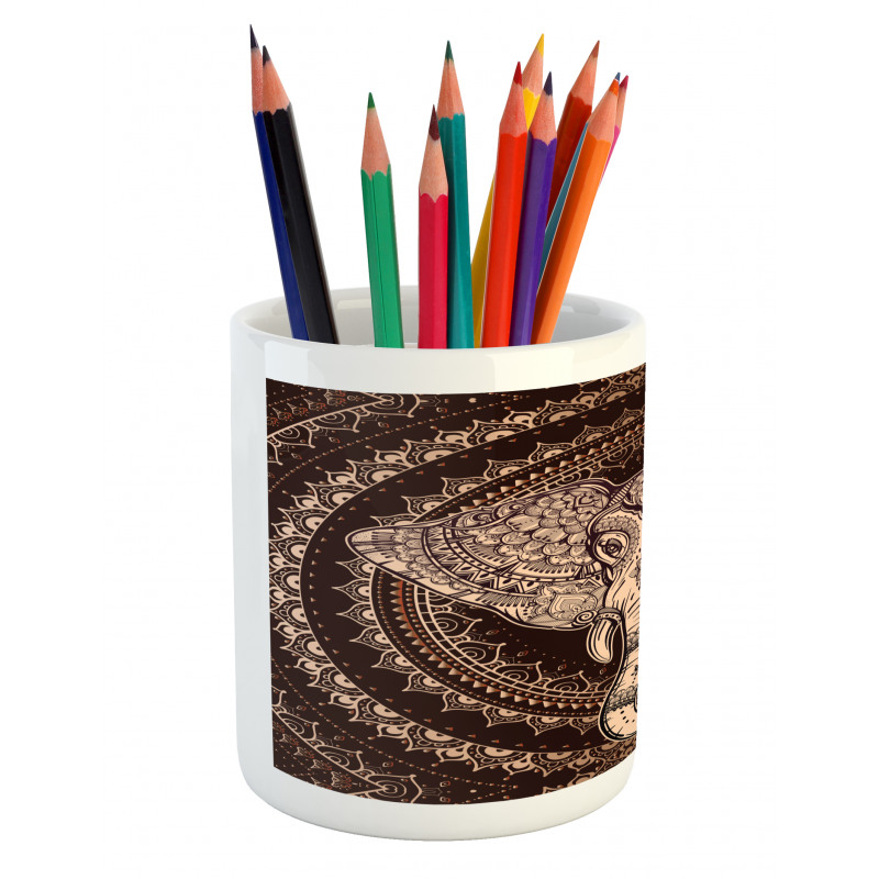 Oriental Elephant Head Pencil Pen Holder